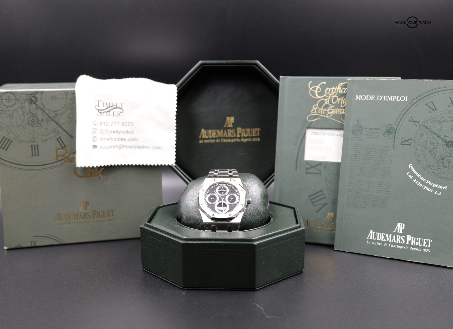 Audemars Piguet Royal Oak Perpetual Calendar 25820SP.O.0944SP.02 39MM Platinum Black Dial Full Set WARRANTY - Image 11