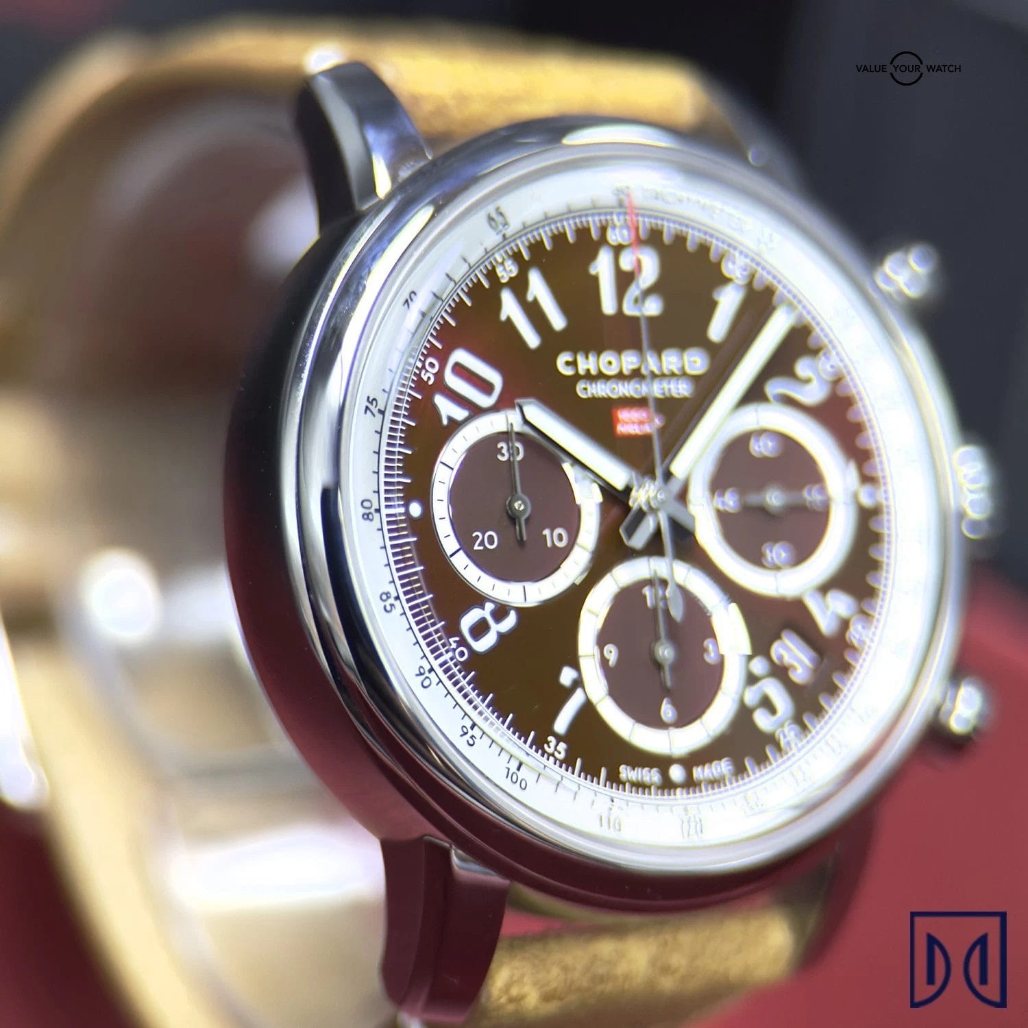 Chopard Mille Miglia Chronograph 2024 Mint Red Edition Watch / Box Leather band - Image 12