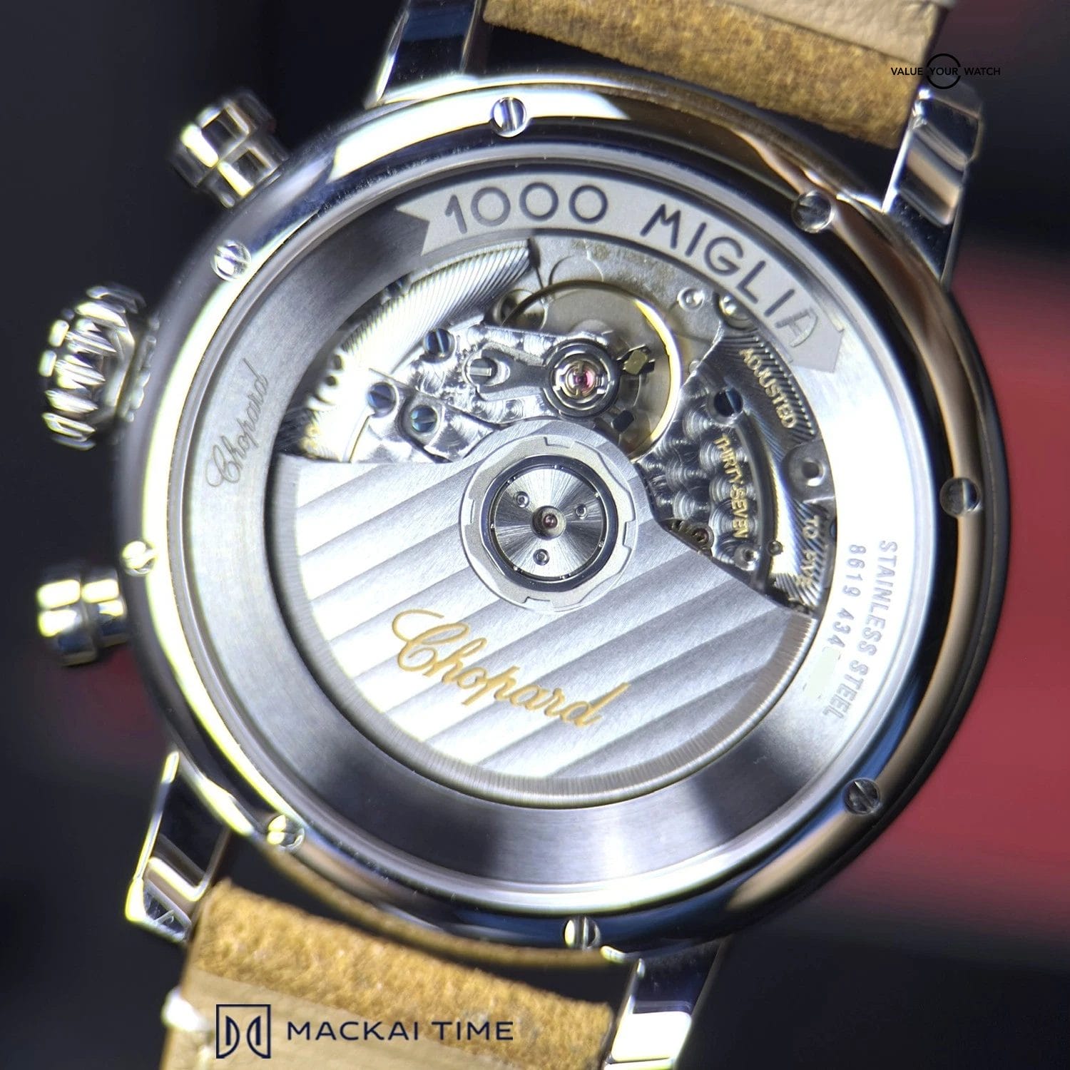 Chopard Mille Miglia Chronograph 2024 Mint Red Edition Watch / Box Leather band - Image 3