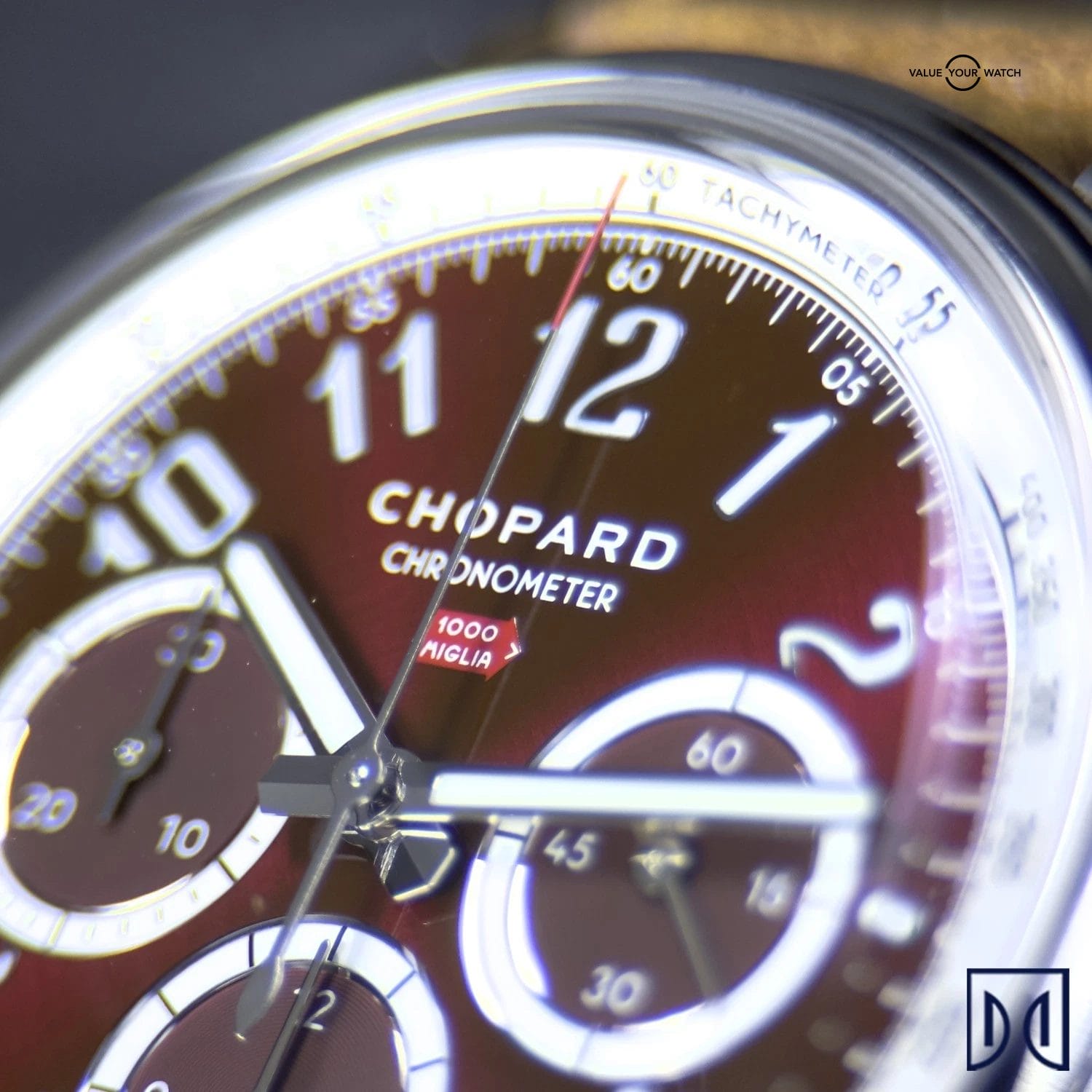 Chopard Mille Miglia Chronograph 2024 Mint Red Edition Watch / Box Leather band - Image 2