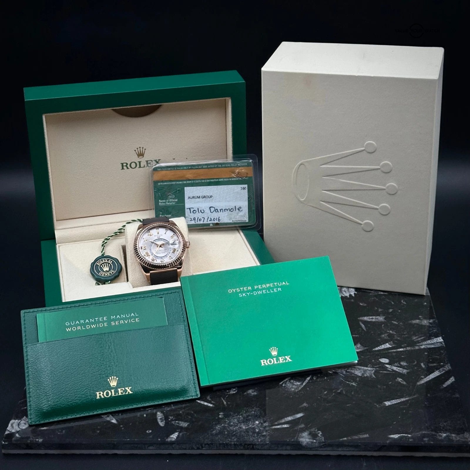 Rolex Sky-Dweller Rose Gold 326135 18K Rose Gold Sundust 42mm - Image 4