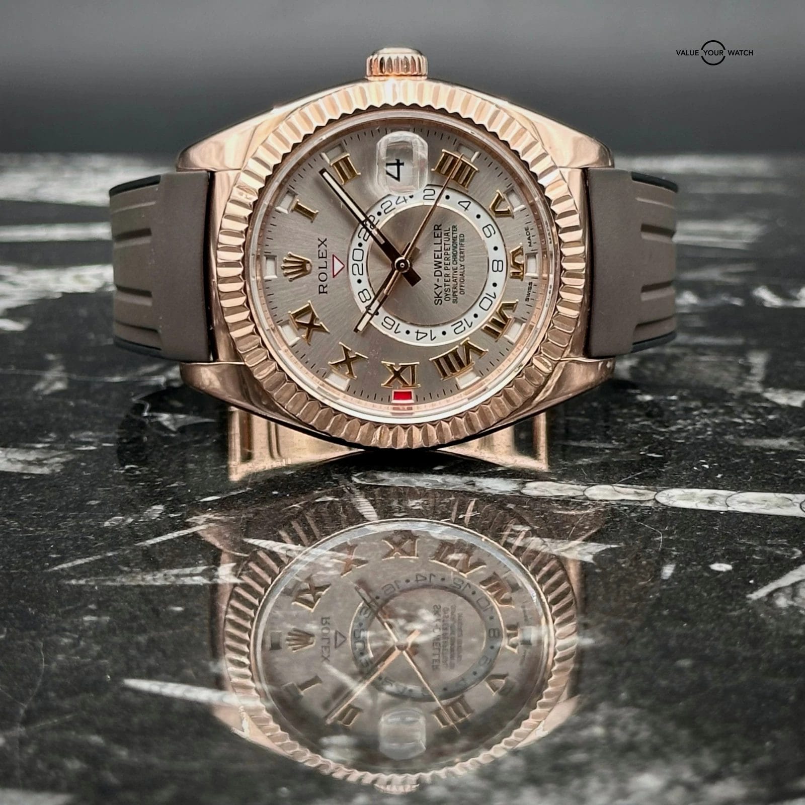 Rolex Sky-Dweller Rose Gold 326135 18K Rose Gold Sundust 42mm - Image 10