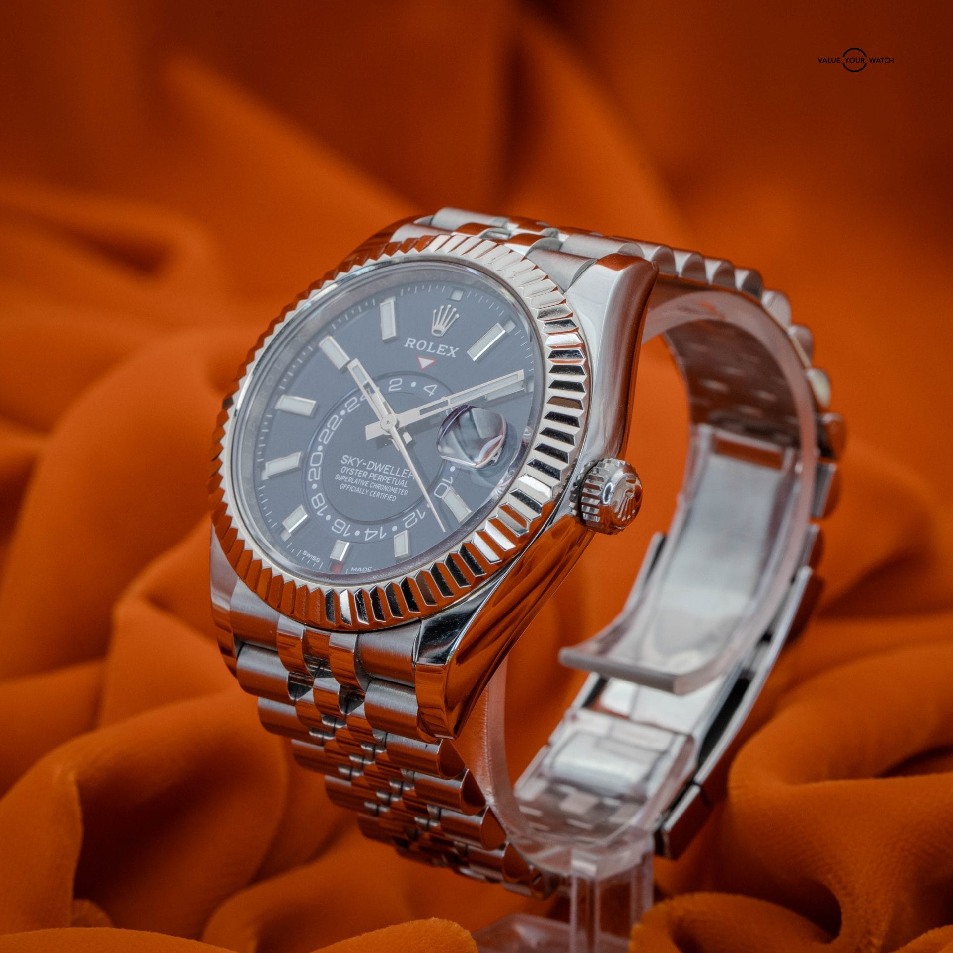 2024 Rolex Sky-Dweller 326934 Blue Dial Jubilee Bracelet Watch & Paper - Image 3