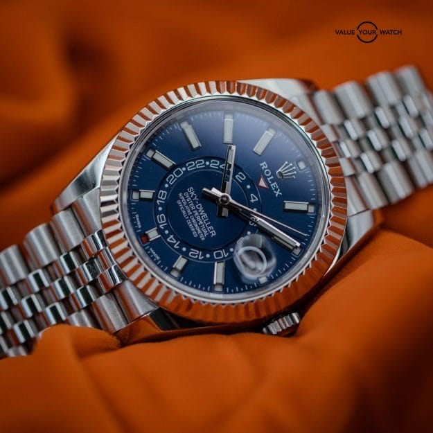 2024 Rolex Sky-Dweller 326934 Blue Dial Jubilee Bracelet Watch & Paper