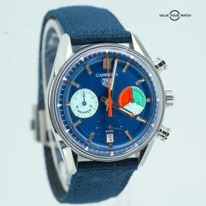 Tag Heuer Carrera Skipper Chronograph 39mm Blue Dial BOX/PAPERS!
