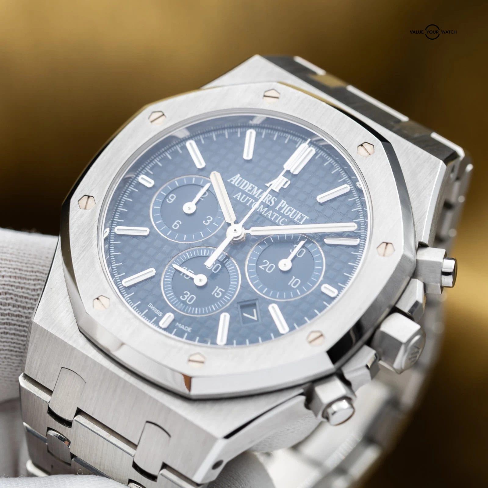 Audemars Piguet Royal Oak Chronograph 41mm Steel AP 26320ST Blue Dial Full Set - Image 5
