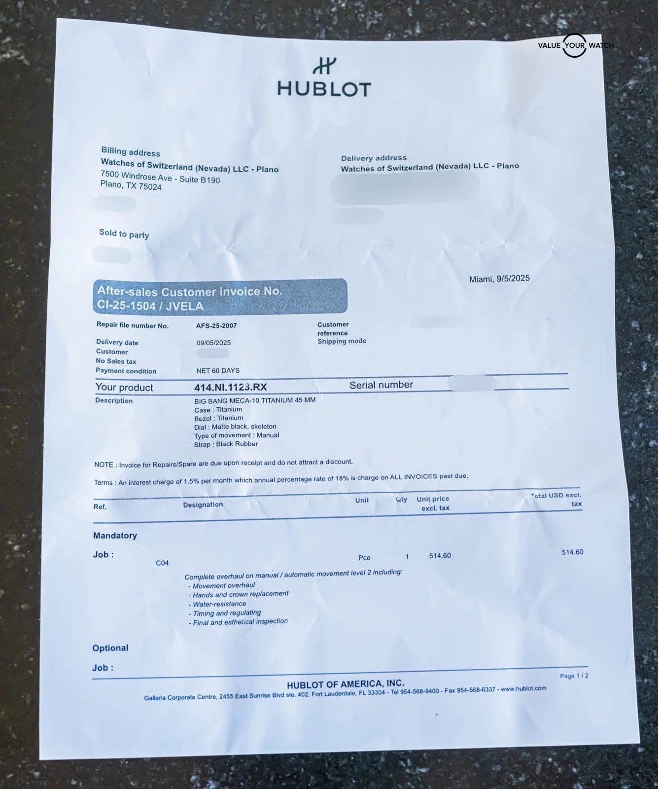 Hublot Big Bang Meca-10 Titanium 24K MSRP Complete Box Papers 414.NI.1123.RX - Image 6