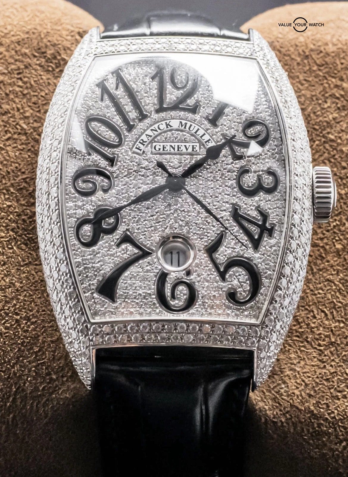 Franck Muller Cintree Curvex Custom Diamonds Set Black 8880 B SC DT - Image 7