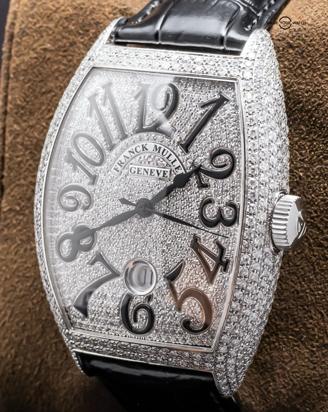 Franck Muller Cintree Curvex Custom Diamonds Set Black 8880 B SC DT - Image 13