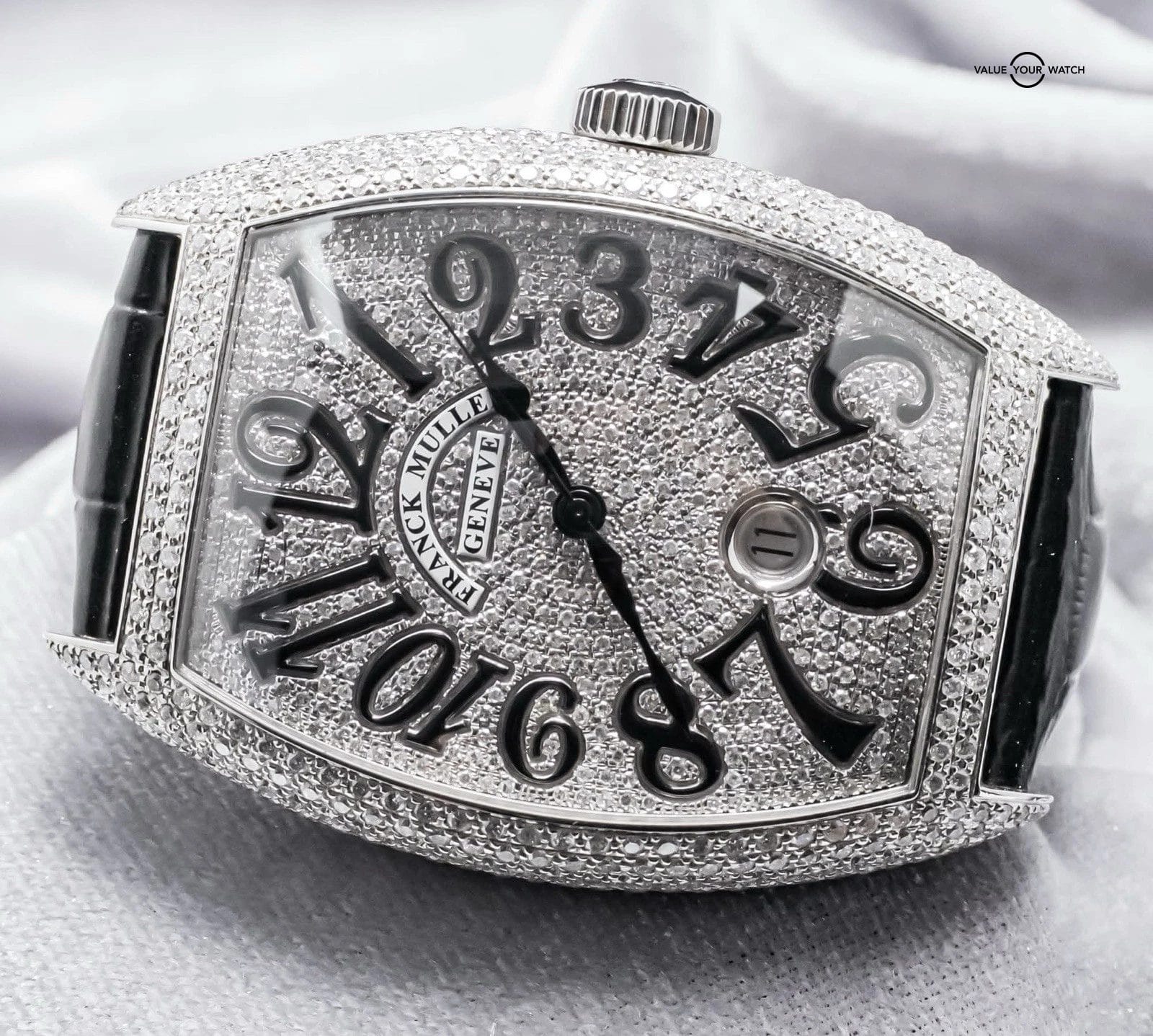 Franck Muller Cintree Curvex Custom Diamonds Set Black 8880 B SC DT - Image 14
