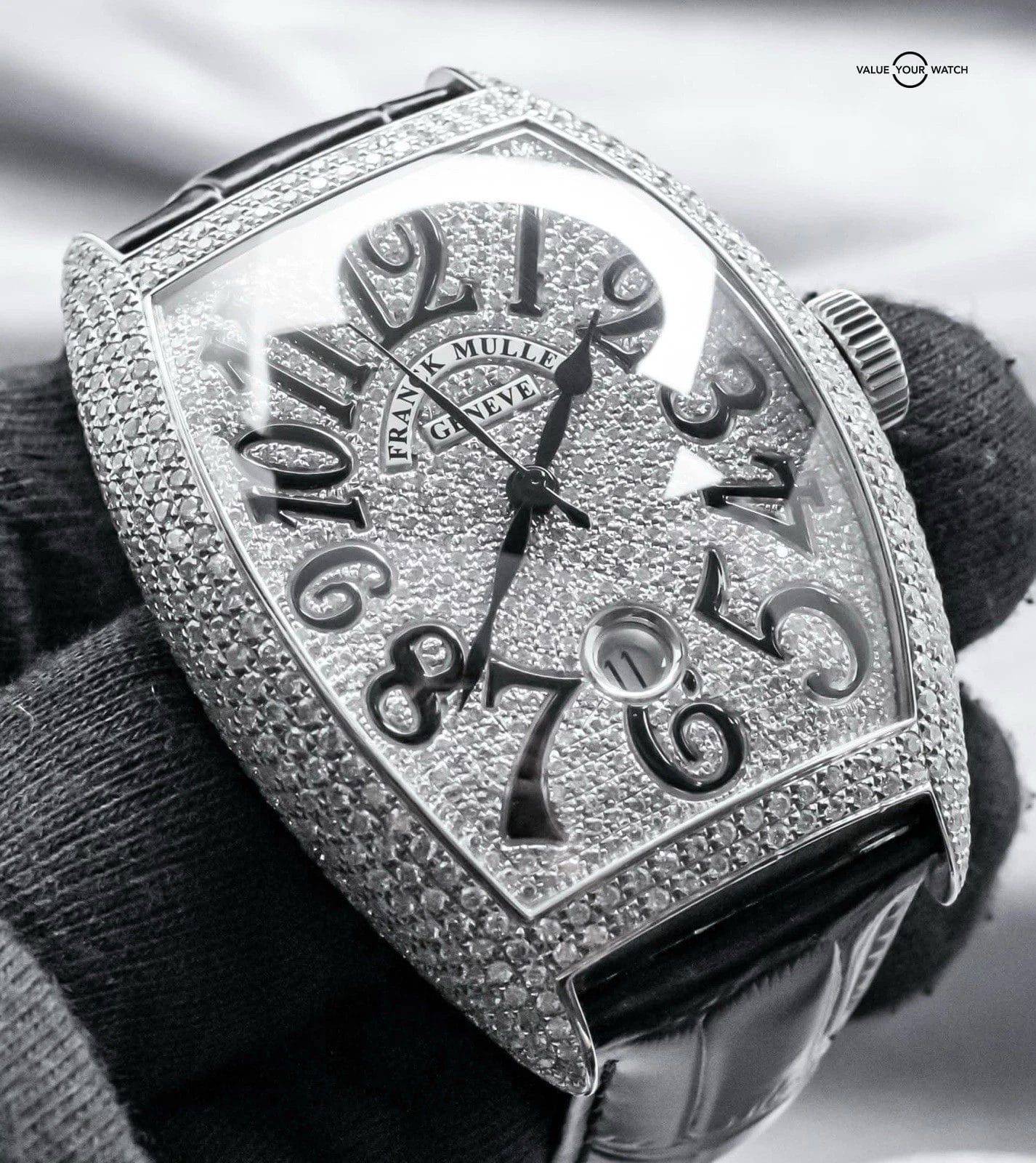 Franck Muller Cintree Curvex Custom Diamonds Set Black 8880 B SC DT - Image 15