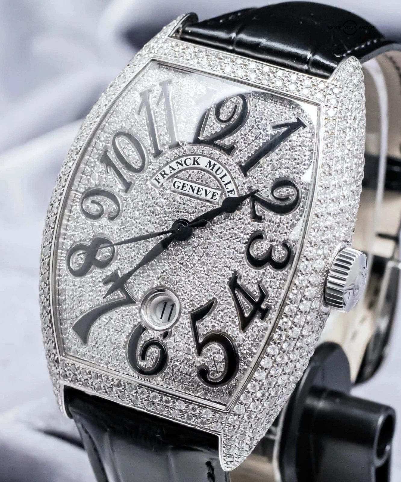 Franck Muller Cintree Curvex Custom Diamonds Set Black 8880 B SC DT - Image 17