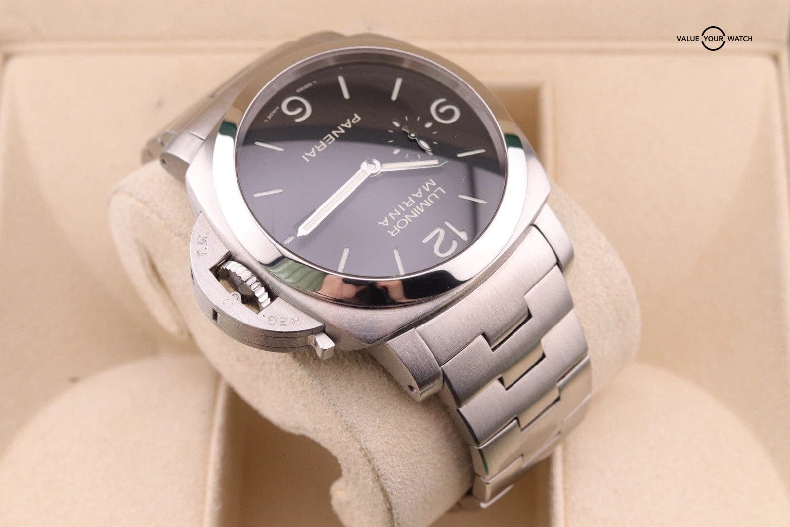 Panerai Luminor Marina 1950 3 Days Steel Auto 44mm Black Dial Watch PAM 328 - Image 4