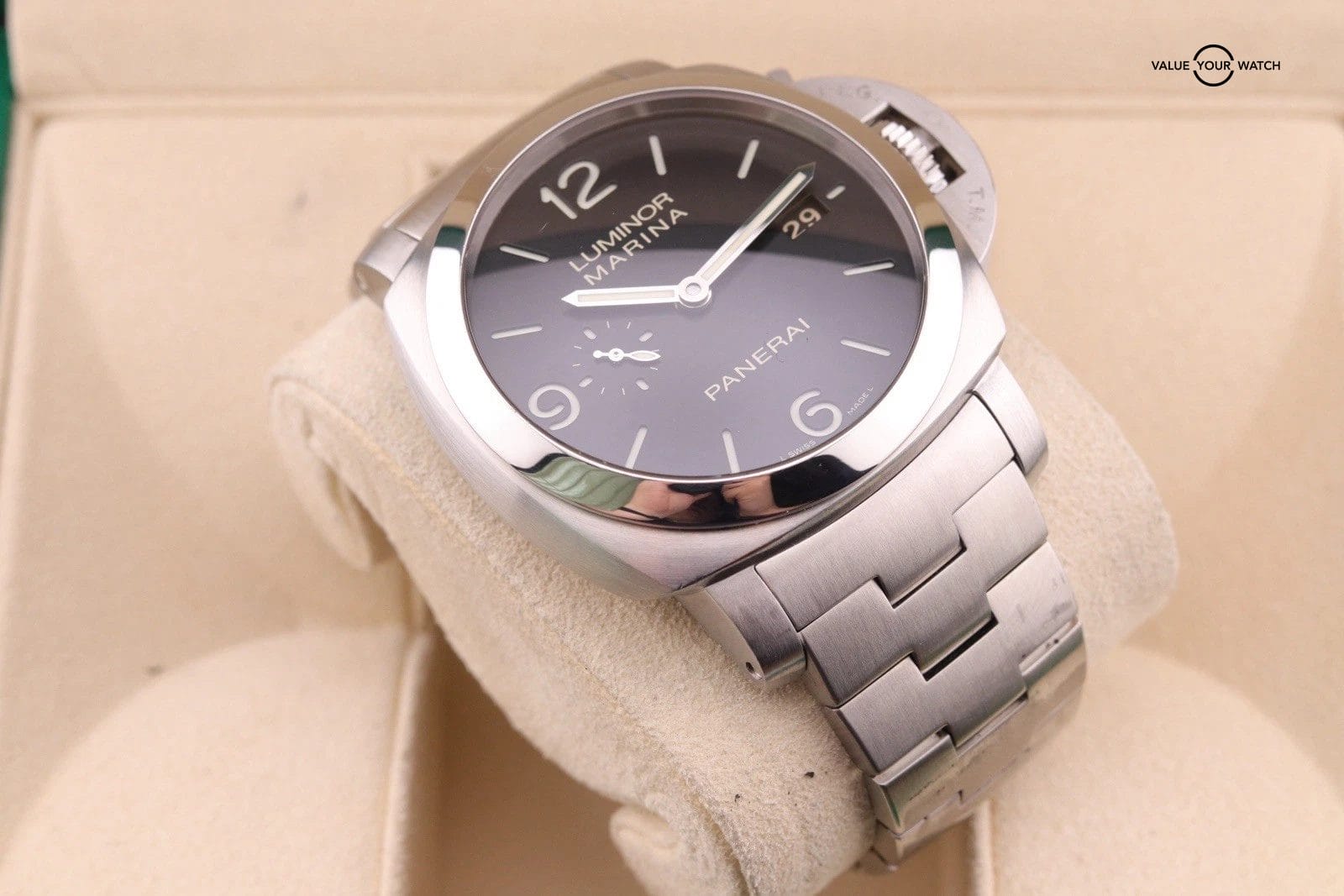 Panerai Luminor Marina 1950 3 Days Steel Auto 44mm Black Dial Watch PAM 328 - Image 6