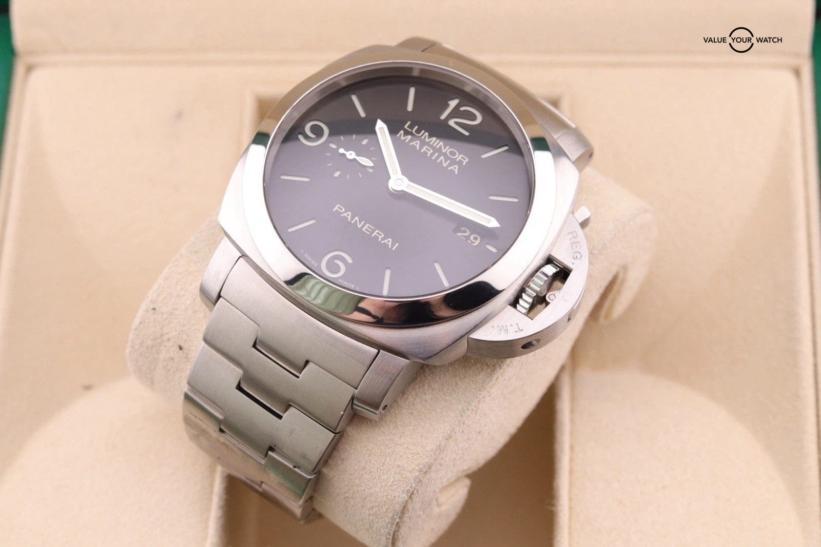 Panerai Luminor Marina 1950 3 Days Steel Auto 44mm Black Dial Watch PAM 328 - Image 7