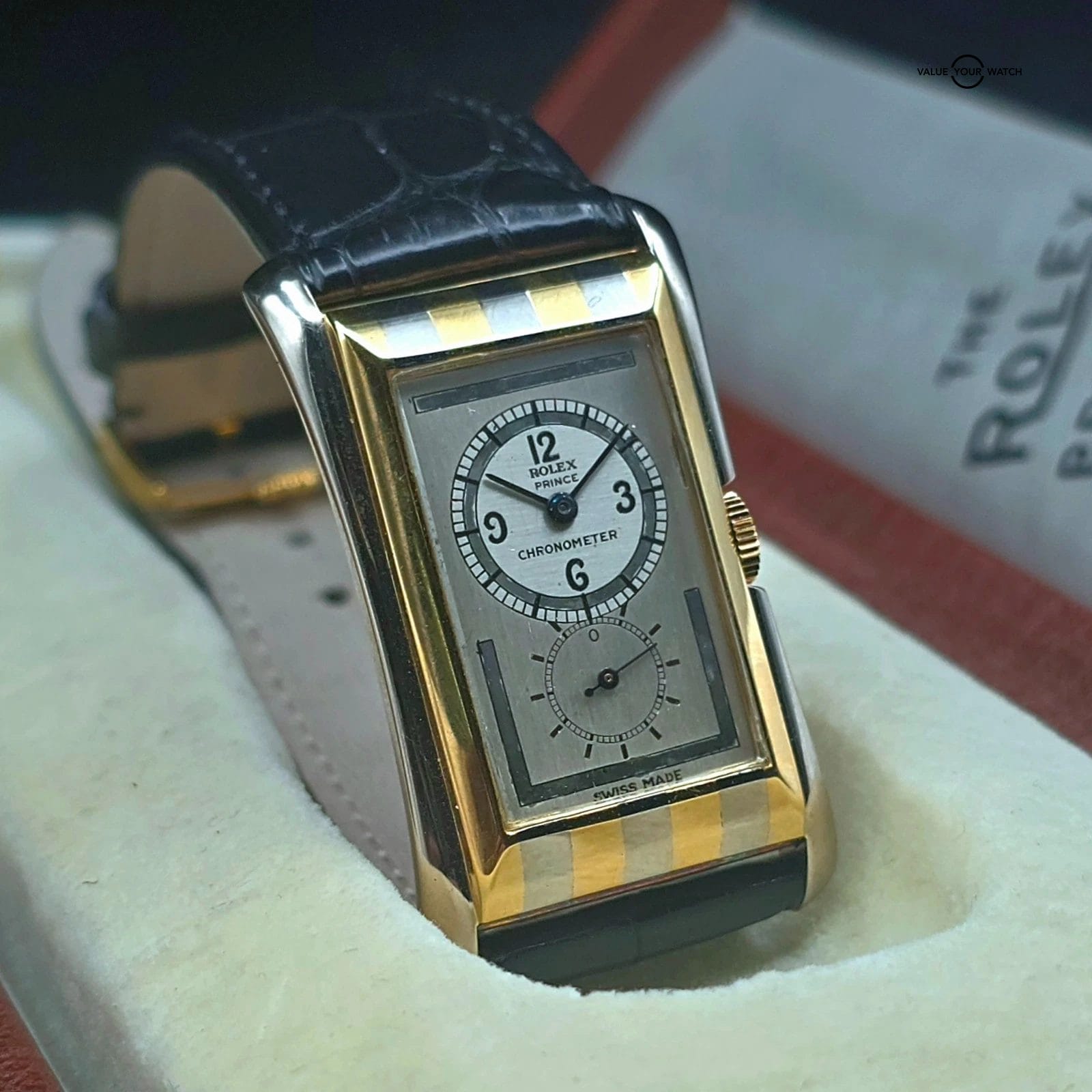 1938 Rolex Prince "Tiger Stripe" two tone 18k yellow and white gold - Image 3