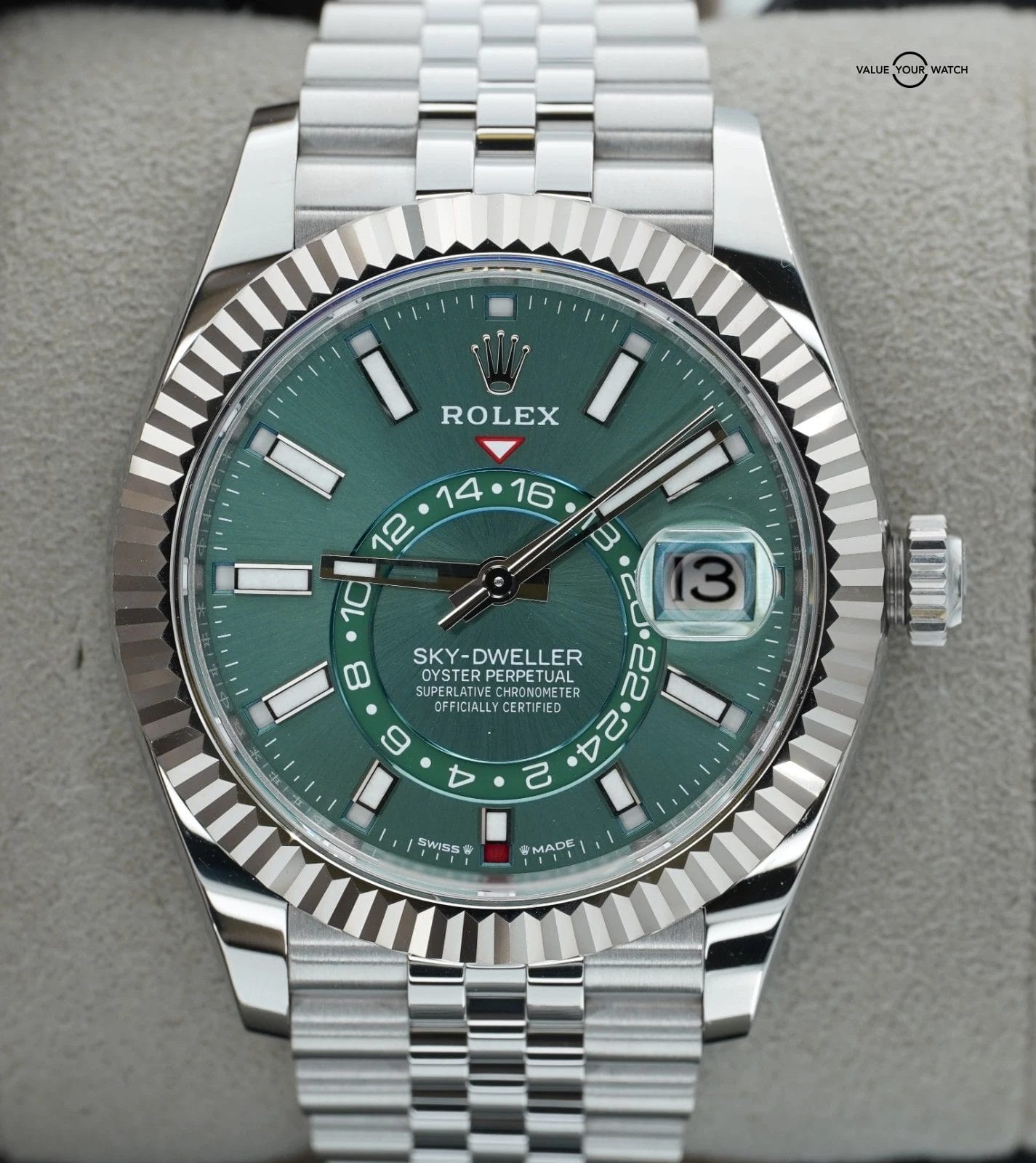 Rolex Sky-Dweller 336934 Green Dial Stainless Steel Jubilee BOXES/PAPERS! - Image 20