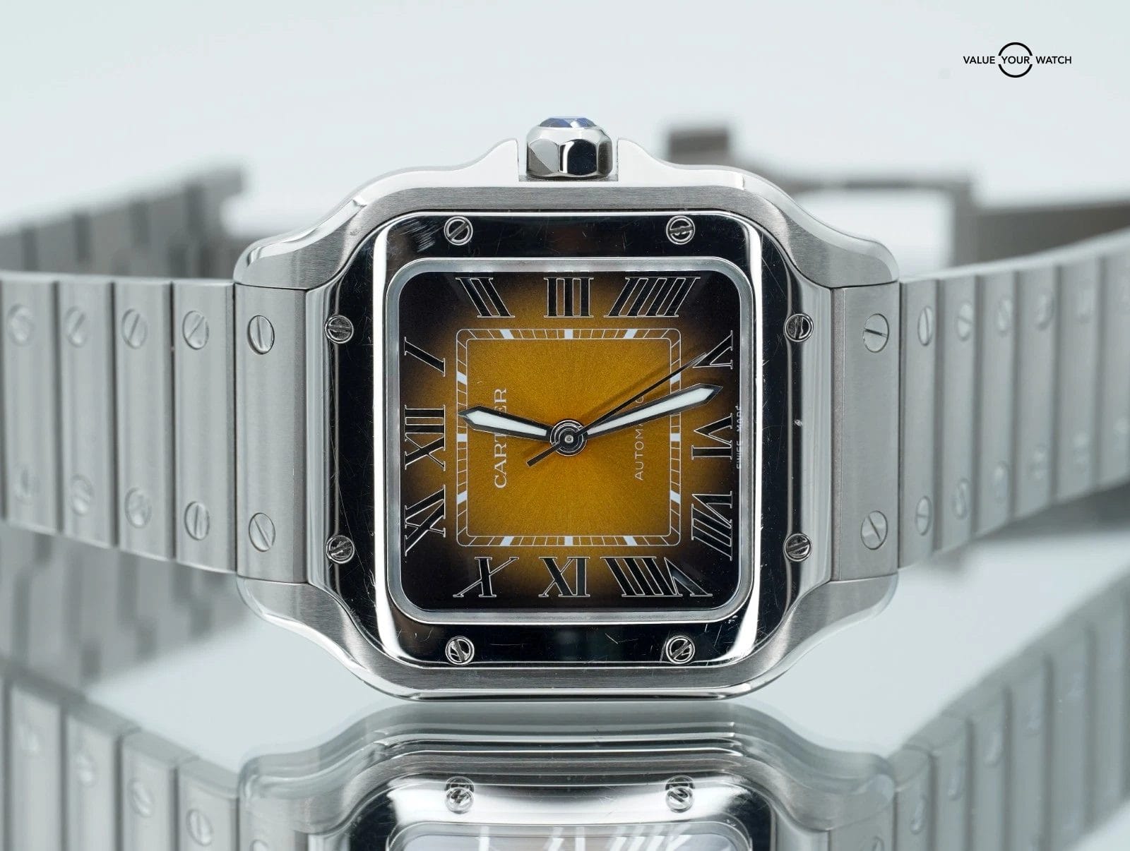 Cartier Santos de Cartier Medium Brown Dial Stainless Steel! Derby Watch Supply - Image 2