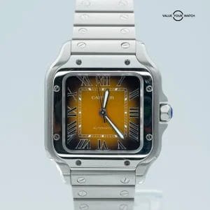Cartier Santos de Cartier Medium Brown Dial Stainless Steel! Derby Watch Supply