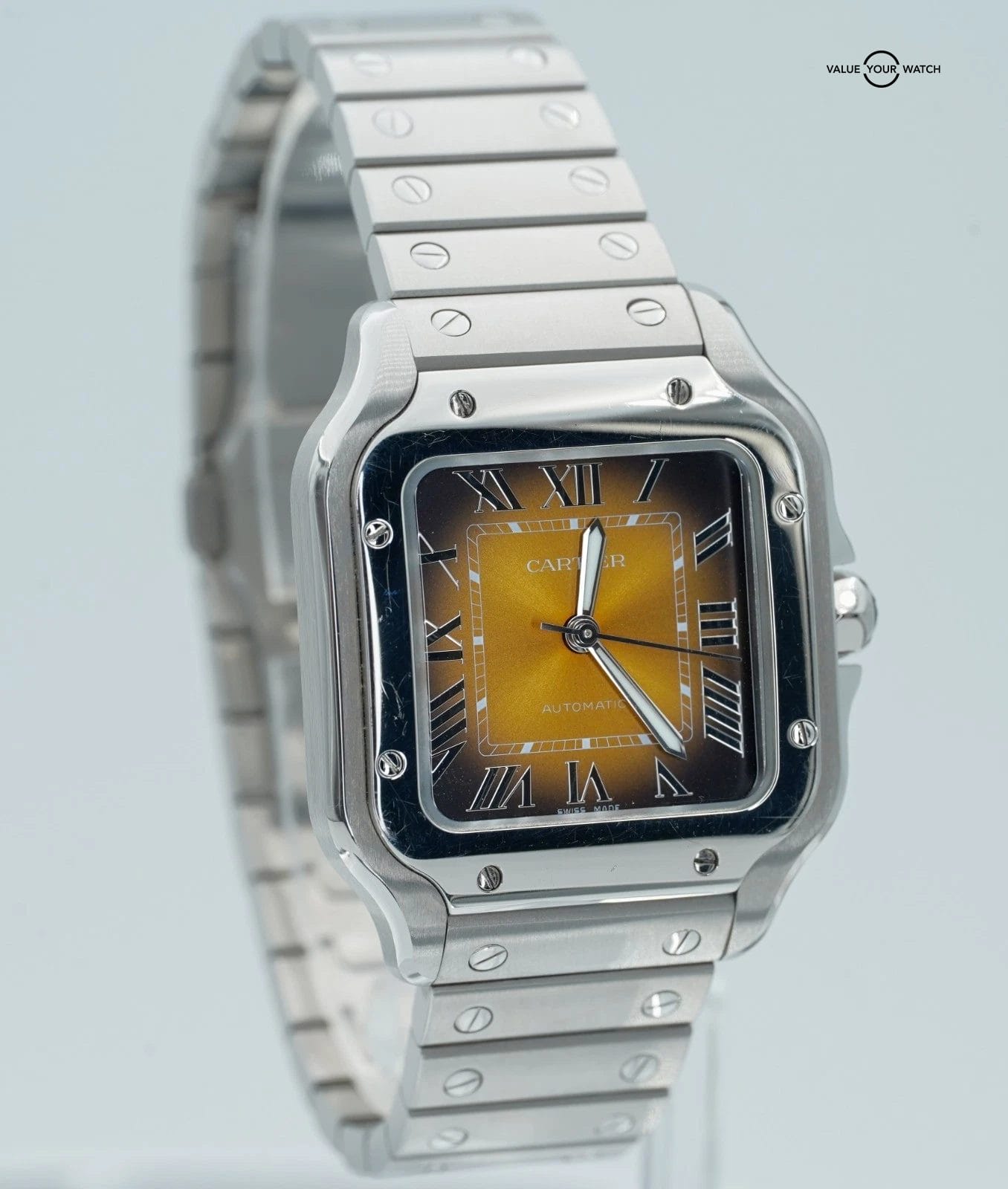 Cartier Santos de Cartier Medium Brown Dial Stainless Steel! Derby Watch Supply - Image 6