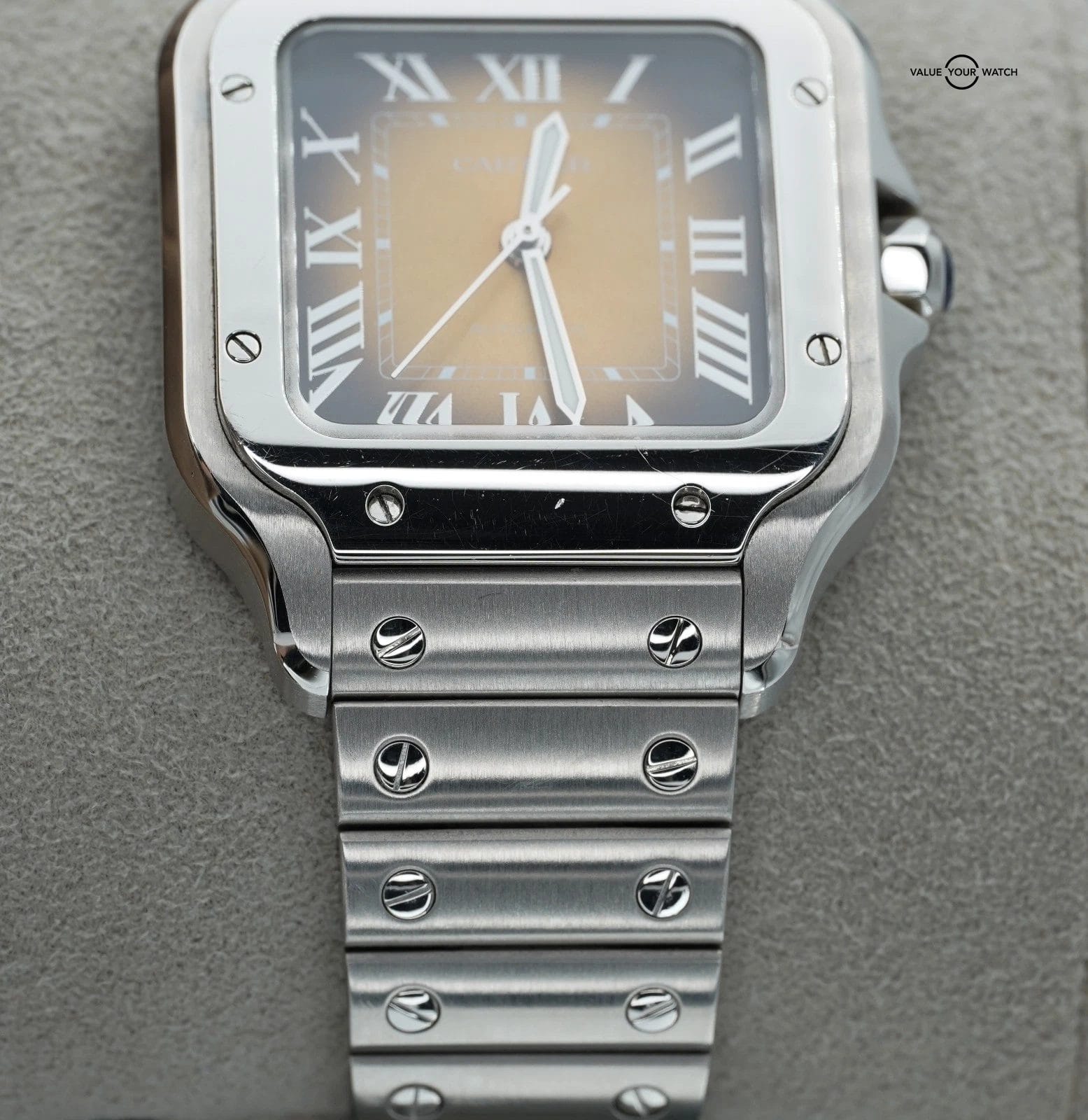 Cartier Santos de Cartier Medium Brown Dial Stainless Steel! Derby Watch Supply - Image 7