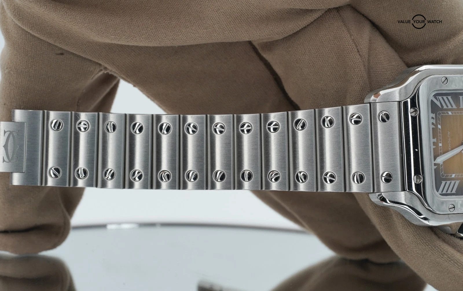 Cartier Santos de Cartier Medium Brown Dial Stainless Steel! Derby Watch Supply - Image 8