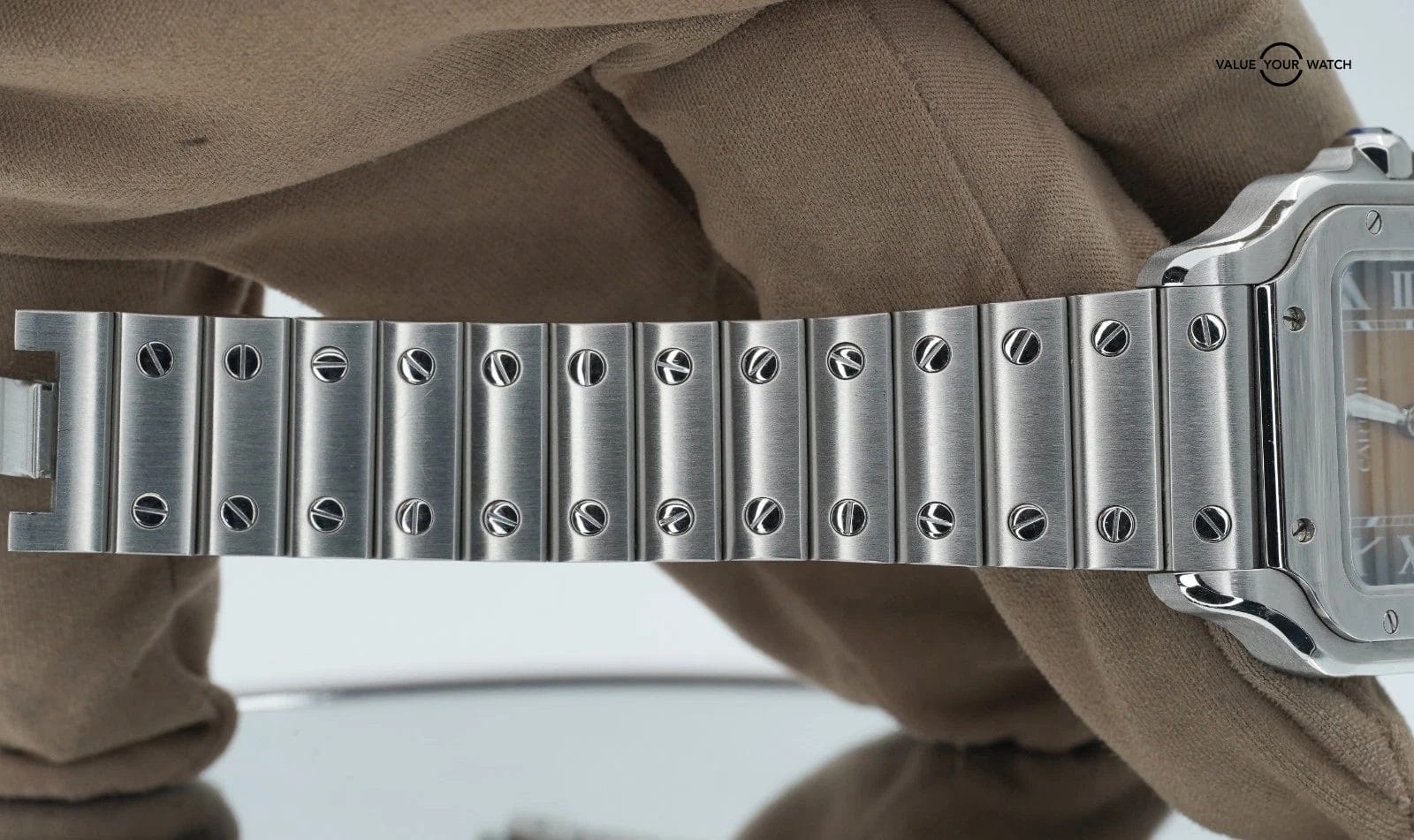 Cartier Santos de Cartier Medium Brown Dial Stainless Steel! Derby Watch Supply - Image 9