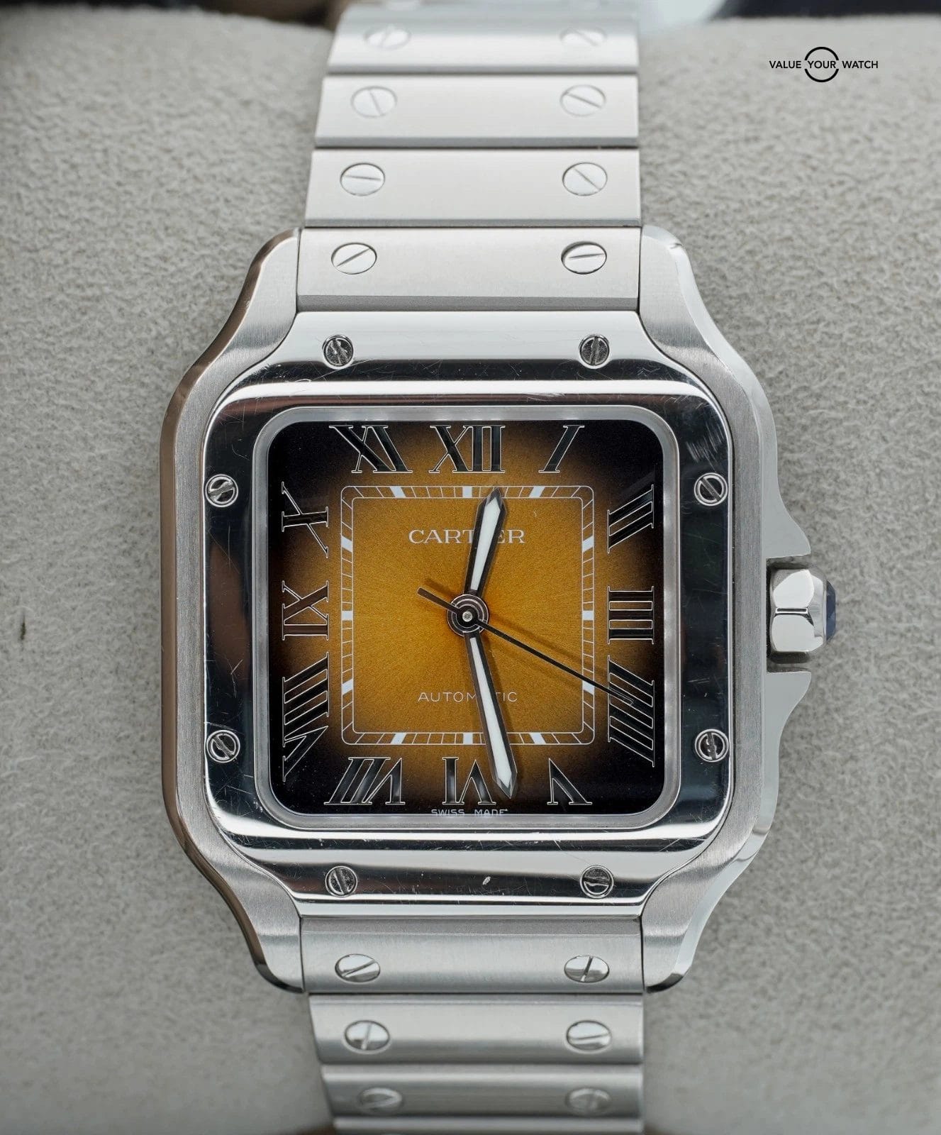 Cartier Santos de Cartier Medium Brown Dial Stainless Steel! Derby Watch Supply - Image 10