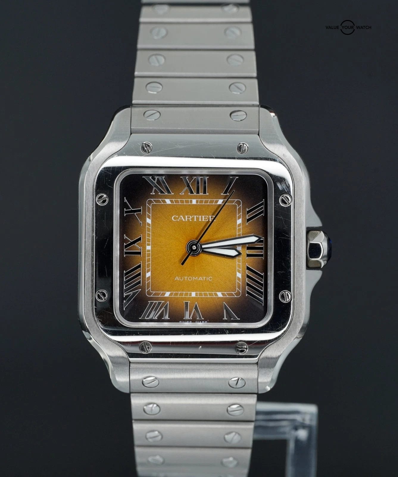 Cartier Santos de Cartier Medium Brown Dial Stainless Steel! Derby Watch Supply - Image 11