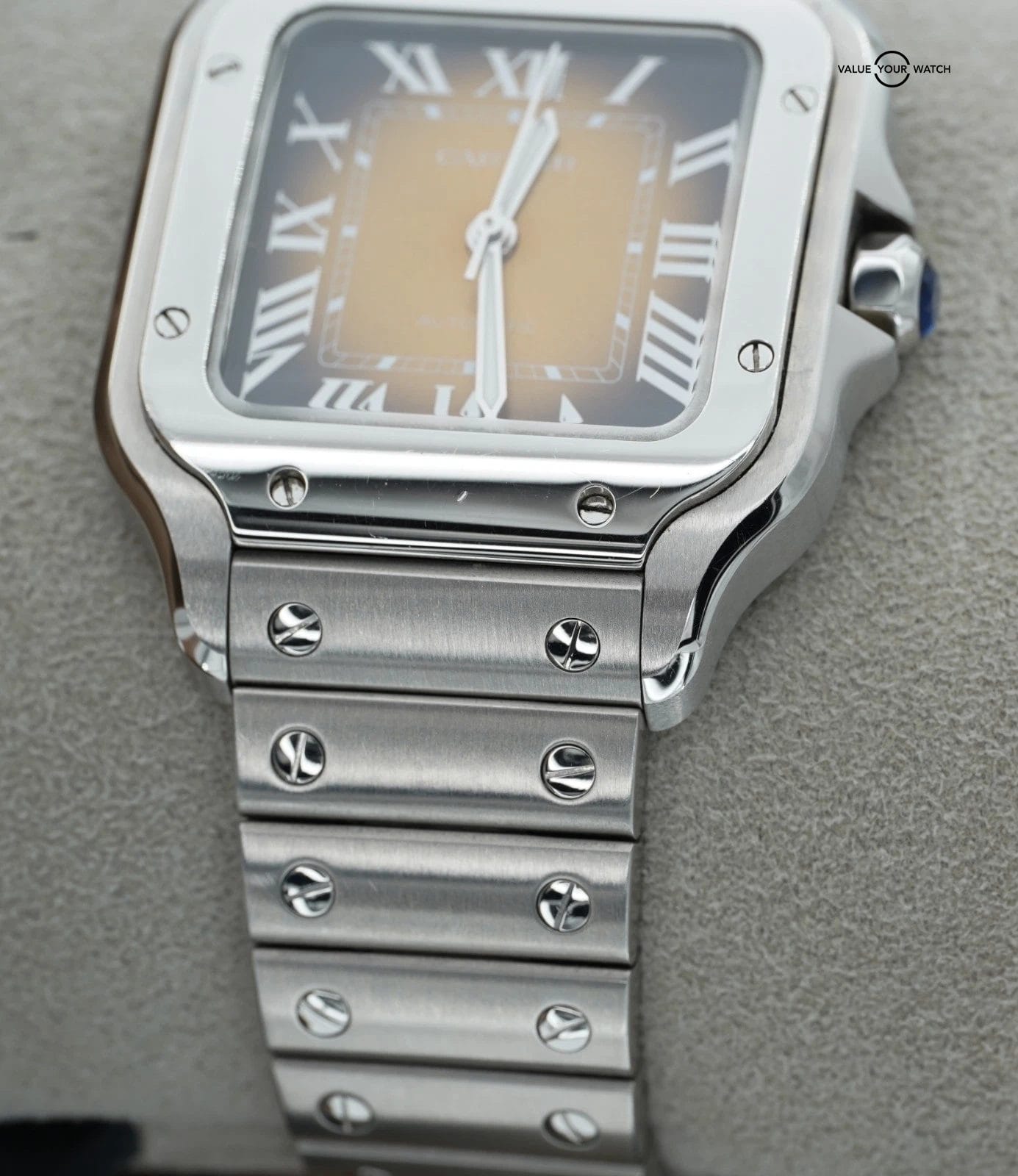 Cartier Santos de Cartier Medium Brown Dial Stainless Steel! Derby Watch Supply - Image 12