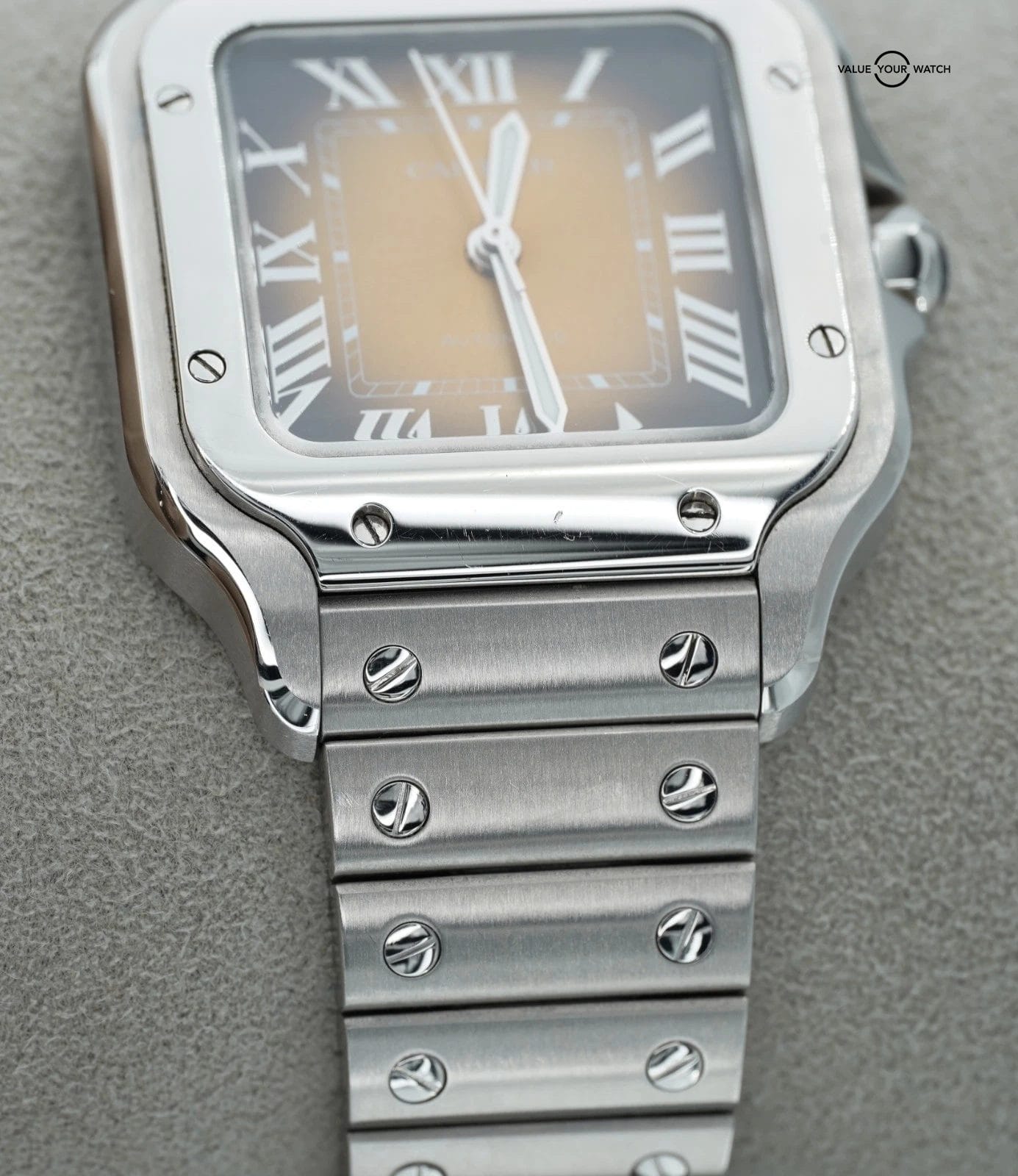 Cartier Santos de Cartier Medium Brown Dial Stainless Steel! Derby Watch Supply - Image 13