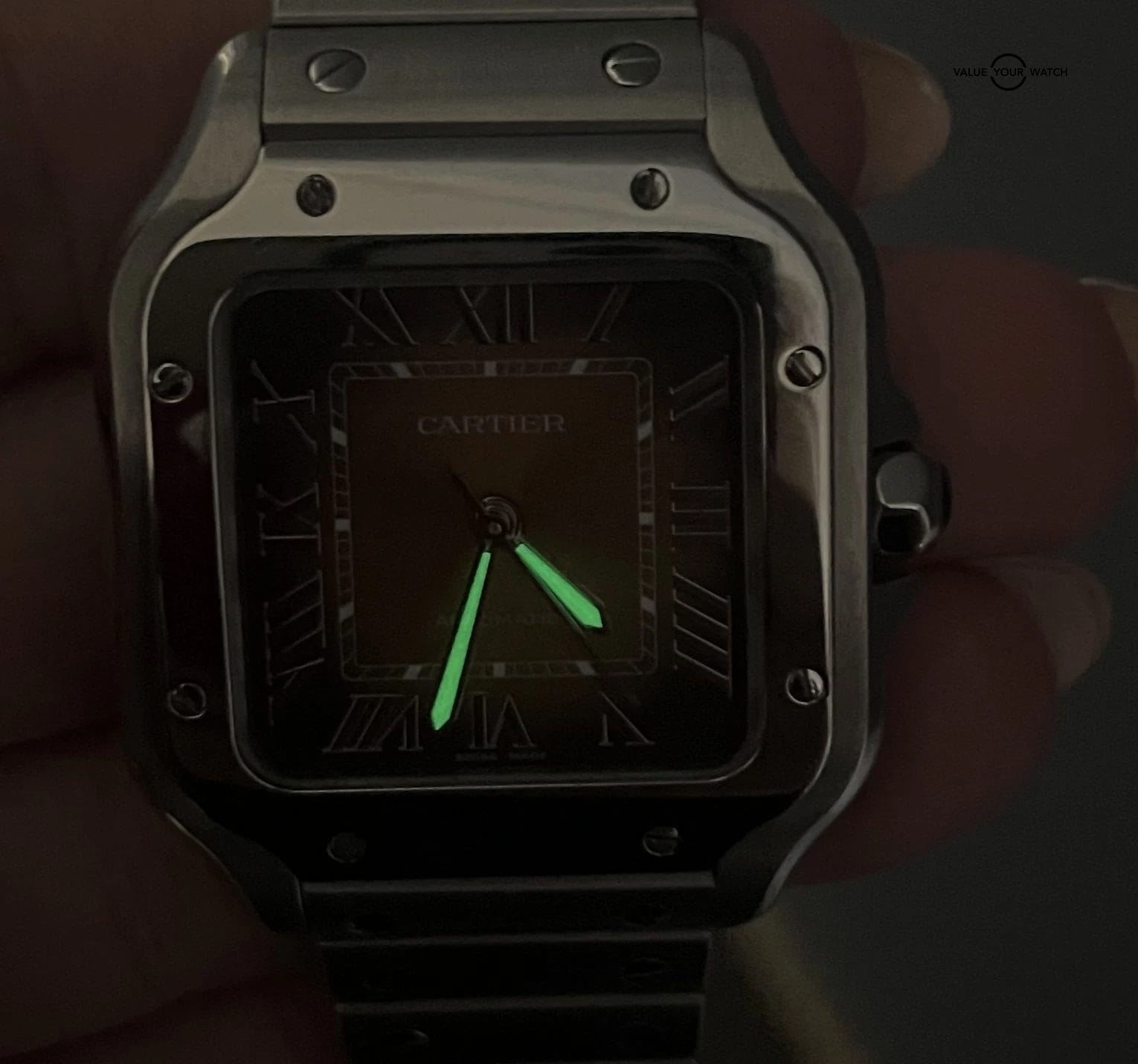 Cartier Santos de Cartier Medium Brown Dial Stainless Steel! Derby Watch Supply - Image 17