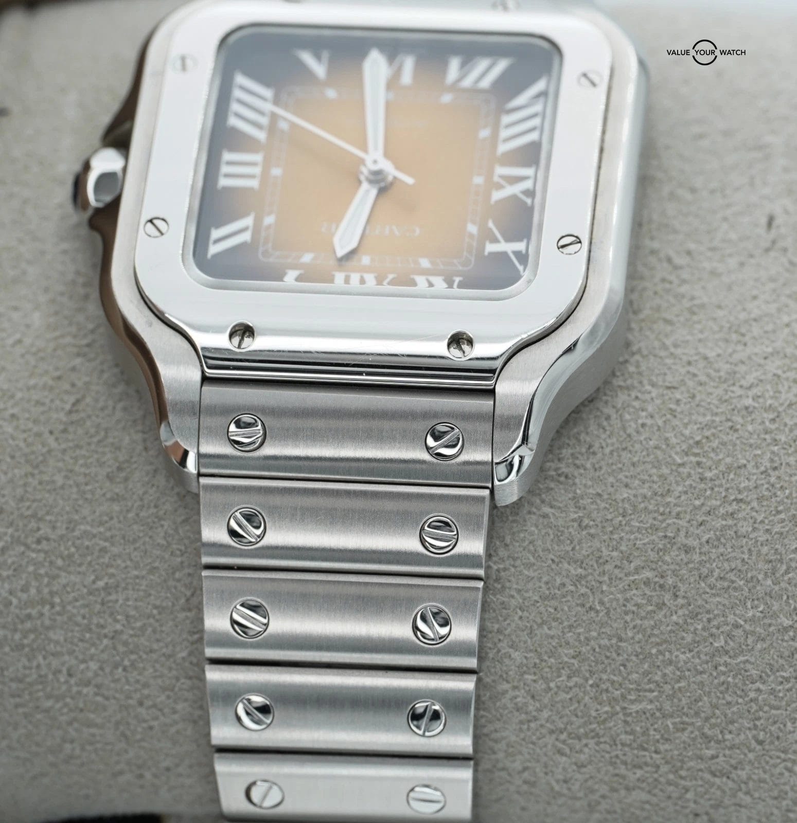 Cartier Santos de Cartier Medium Brown Dial Stainless Steel! Derby Watch Supply - Image 20