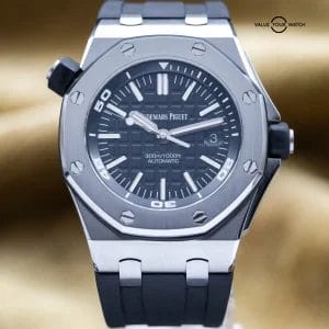 Audemars Piguet Royal Oak Offshore Diver 42mm Black Dial AP 15710ST – Full Set