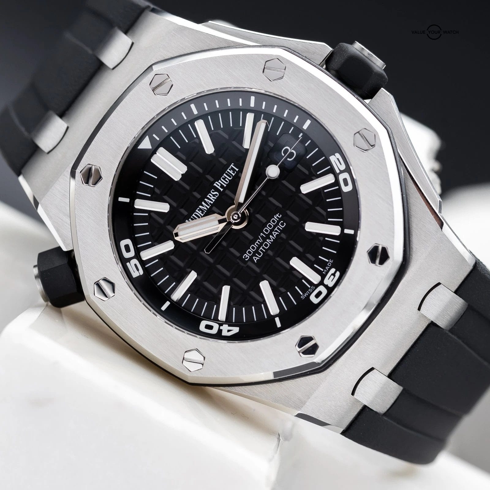 Audemars Piguet Royal Oak Offshore Diver 42mm Black Dial AP 15710ST - Full Set - Image 3