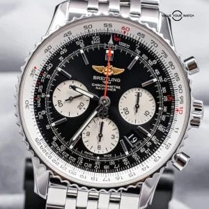 Breitling Navitimer 01 43 Chronograph $9K MSRP Complete Black Dial AB0120