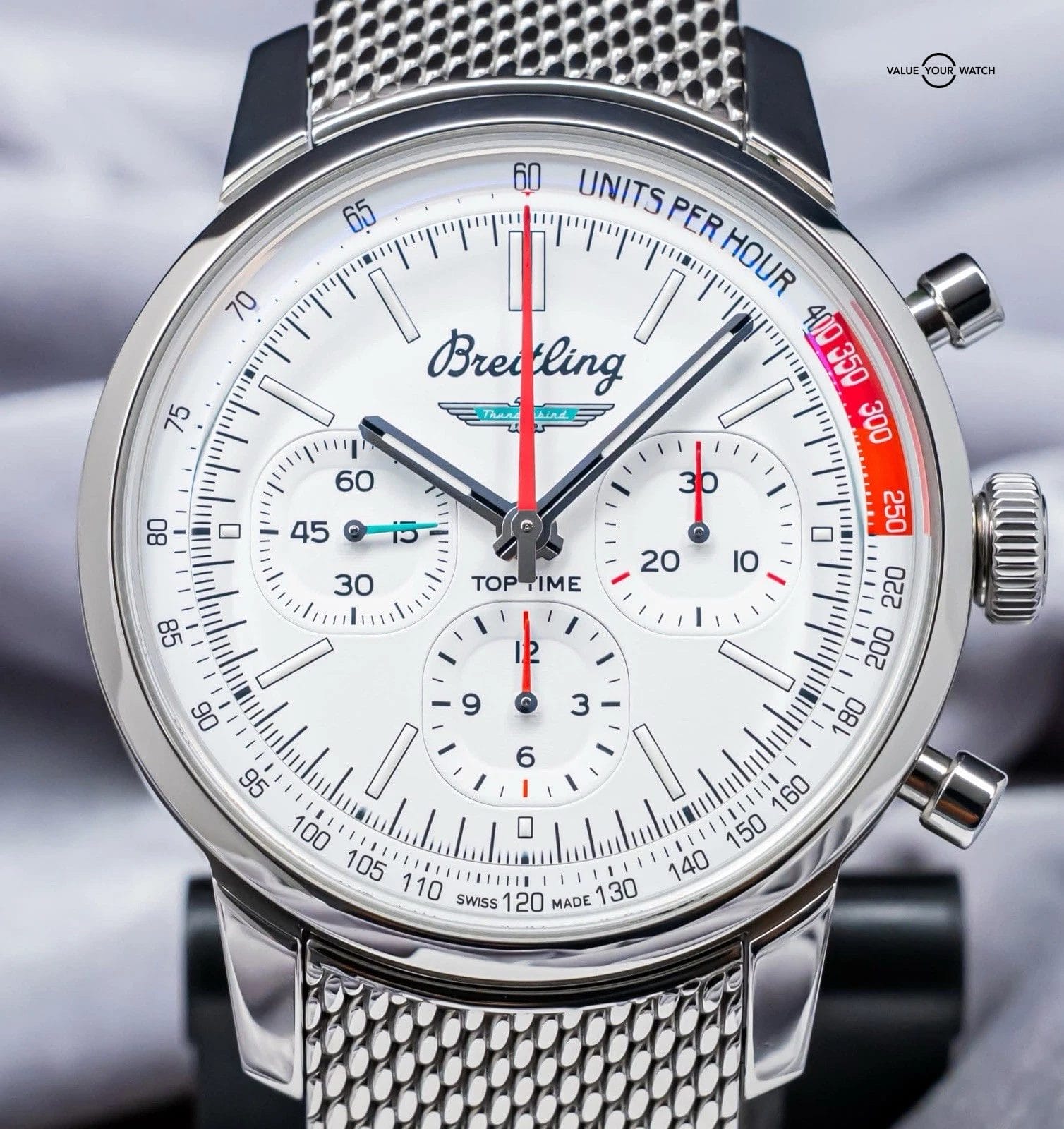 Breitling Top Time B01 Ford Thunderbird 41 mm Box Papers Silver Dial AB0176