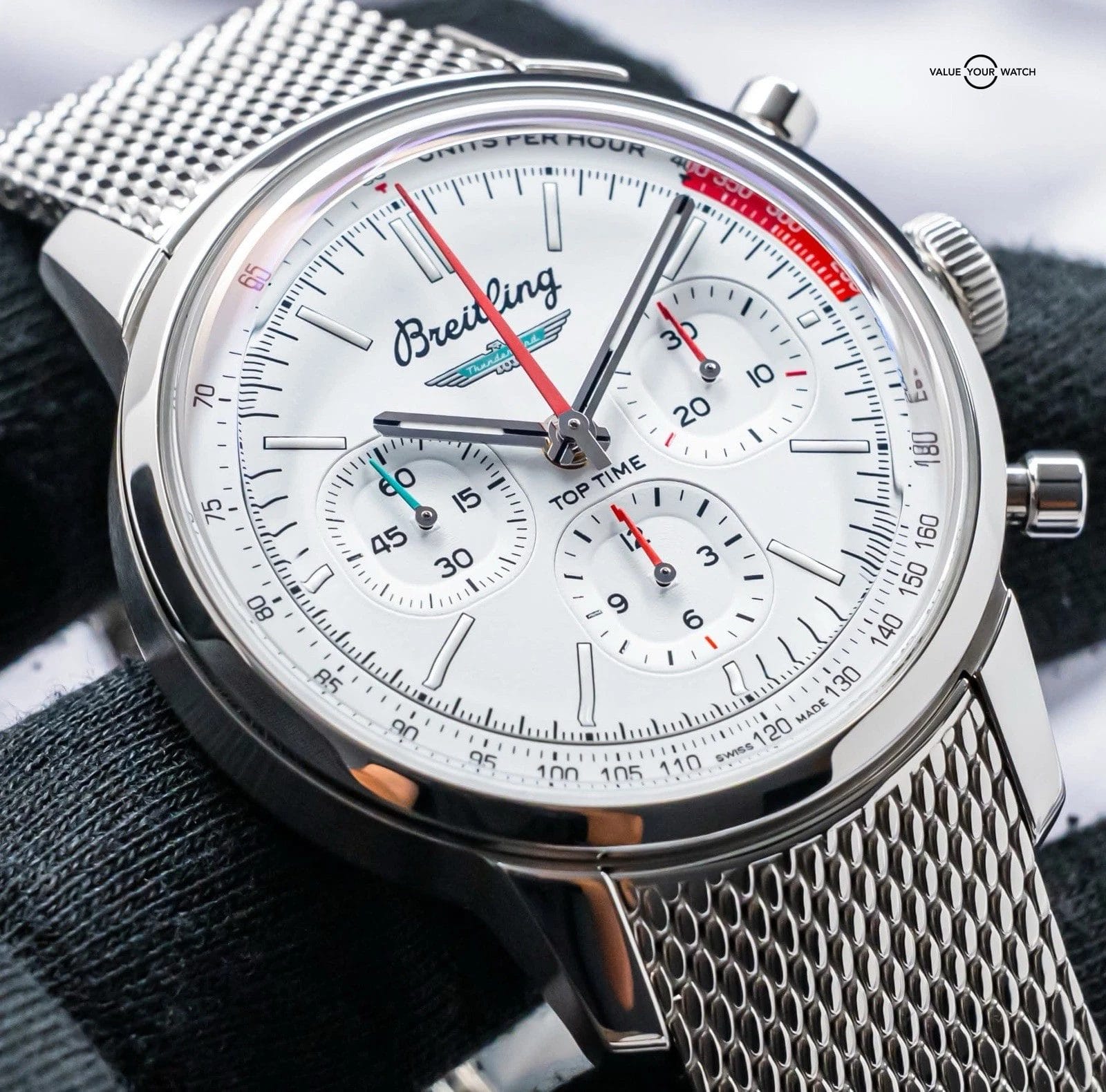 Breitling Top Time B01 Ford Thunderbird 41 mm Box Papers Silver Dial AB0176 - Image 4