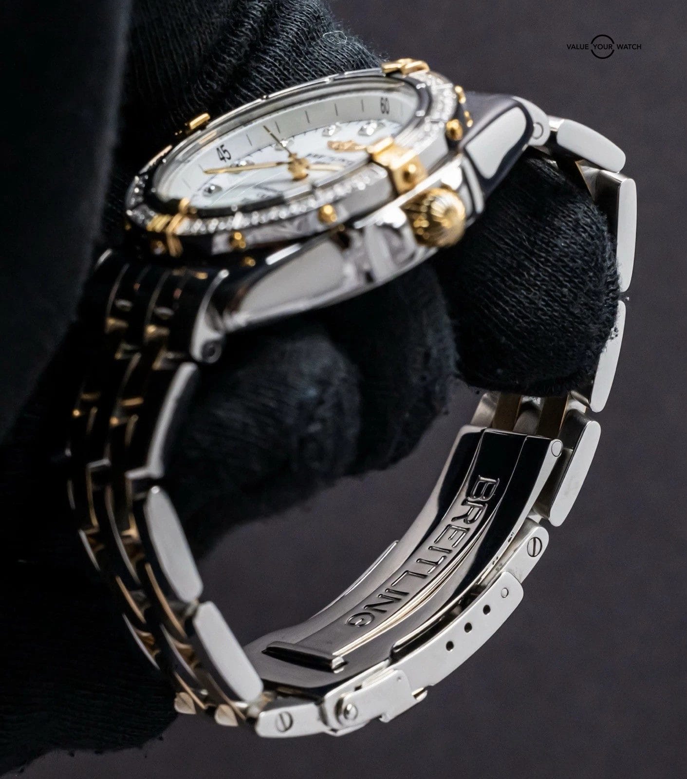 Breitling Callisto 34 mm Diamonds Windrider Yellow Gold Mother of Pearl B77346 - Image 17