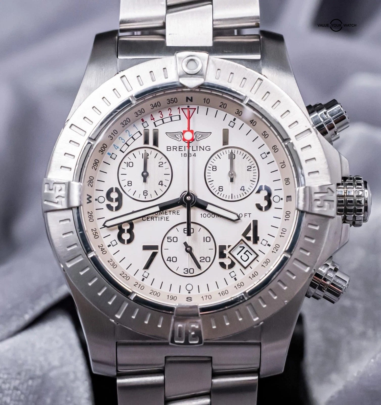 Breitling Avenger Seawolf Chrono 45 mm Silver Dial Complete Boxes Papers A73390