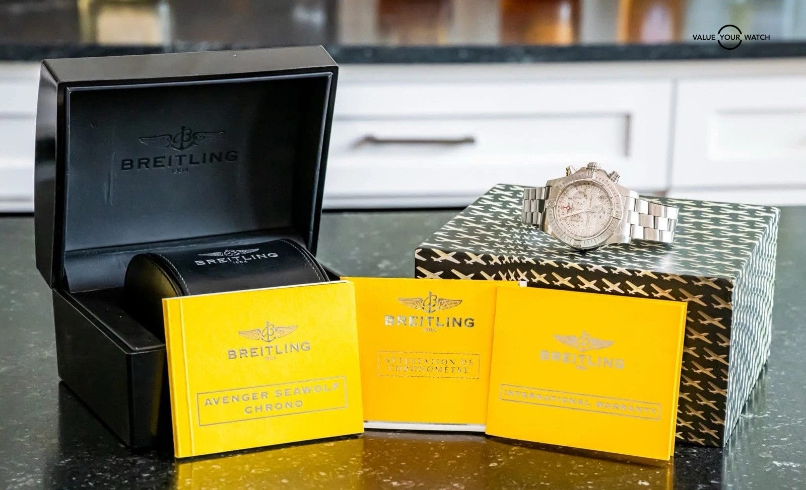 Breitling Avenger Seawolf Chrono 45 mm Silver Dial Complete Boxes Papers A73390 - Image 14