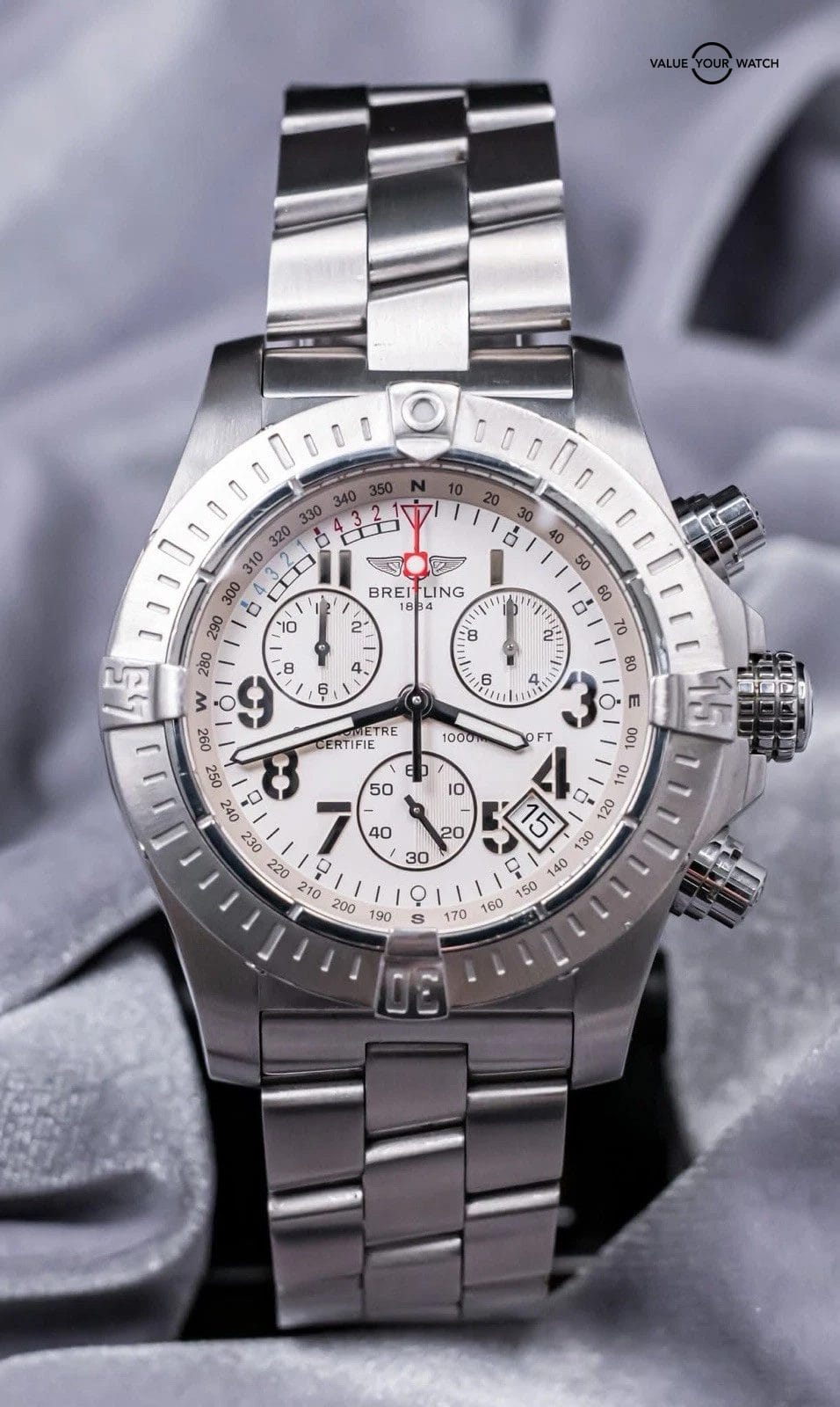 Breitling Avenger Seawolf Chrono 45 mm Silver Dial Complete Boxes Papers A73390 - Image 15
