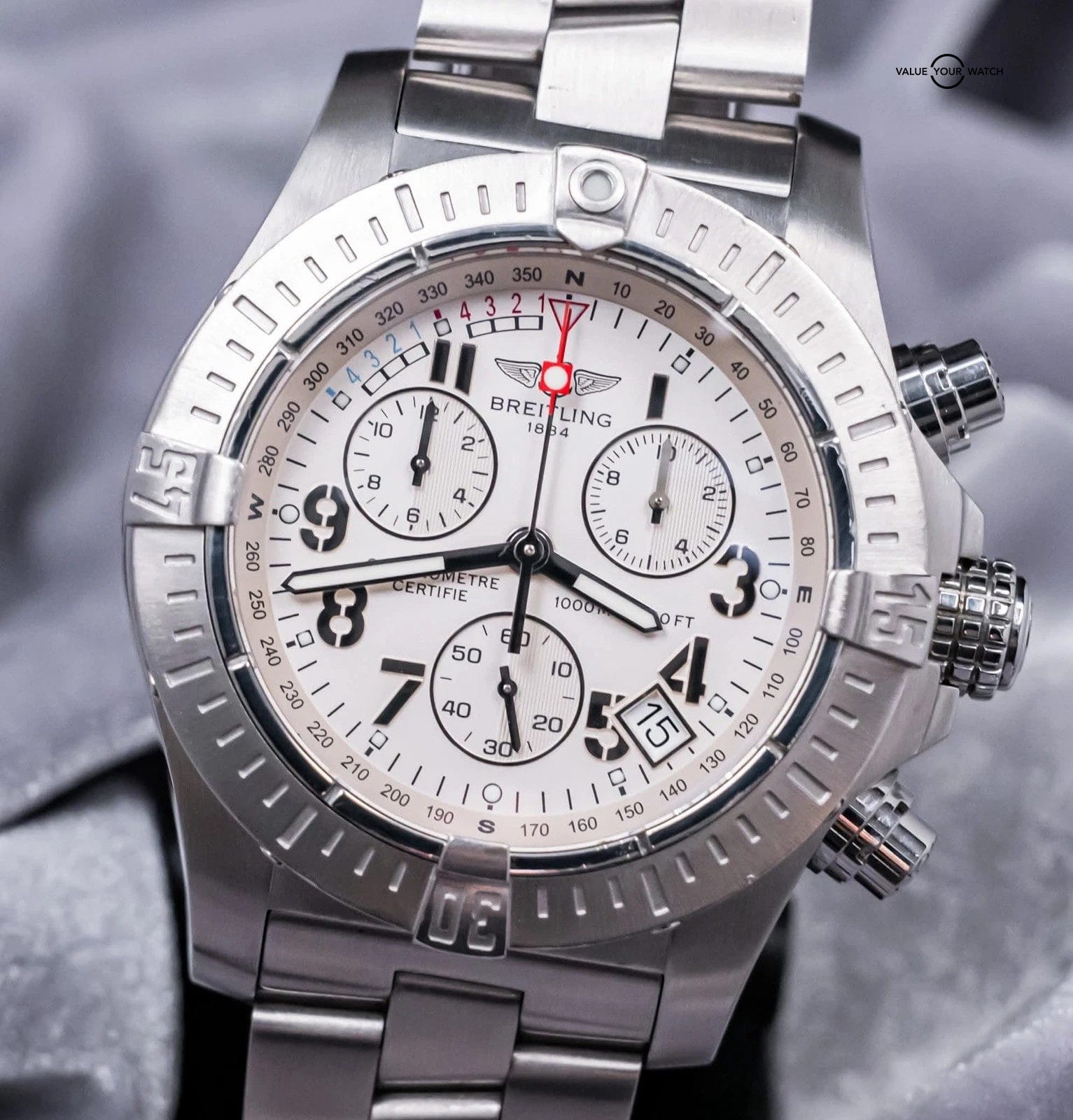 Breitling Avenger Seawolf Chrono 45 mm Silver Dial Complete Boxes Papers A73390 - Image 16