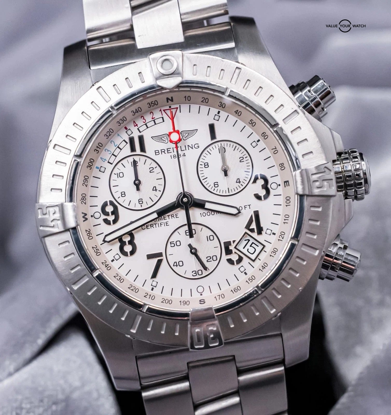 Breitling Avenger Seawolf Chrono 45 mm Silver Dial Complete Boxes Papers A73390 - Image 17