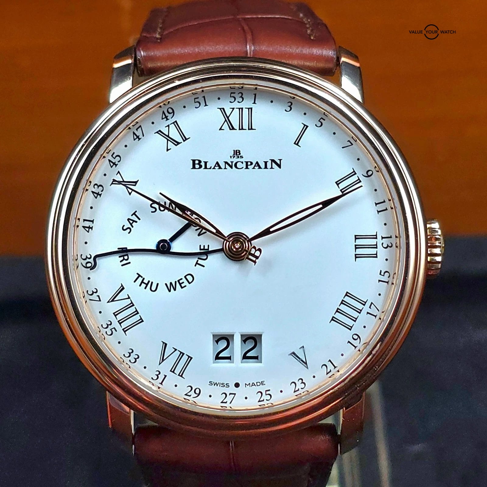 Blancpain Villeret Semainier Grande Date 8 Jours, Enamel dial, 42mm rose gold