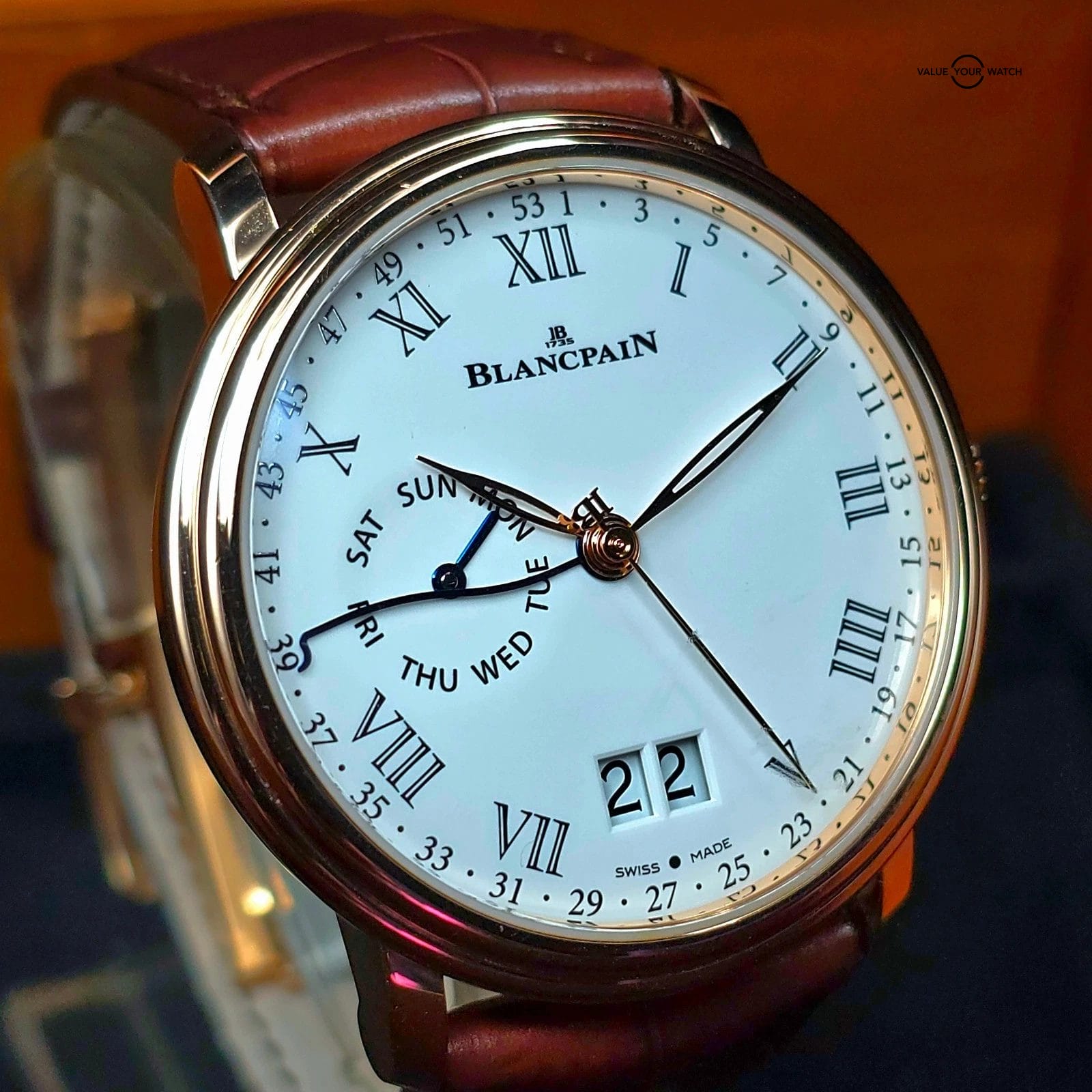 Blancpain Villeret Semainier Grande Date 8 Jours, Enamel dial, 42mm rose gold - Image 12