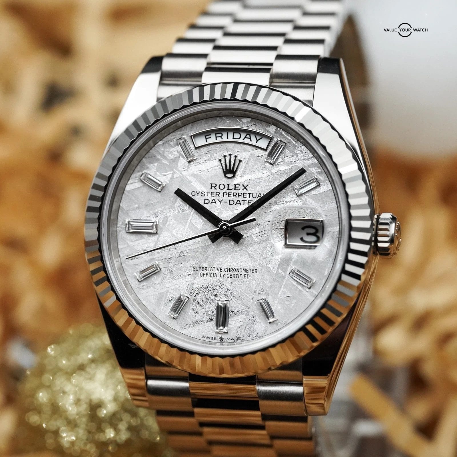 Rolex Day-Date 228239 White Gold President | Meteorite | 2025 Mint, Complete Set - Image 12