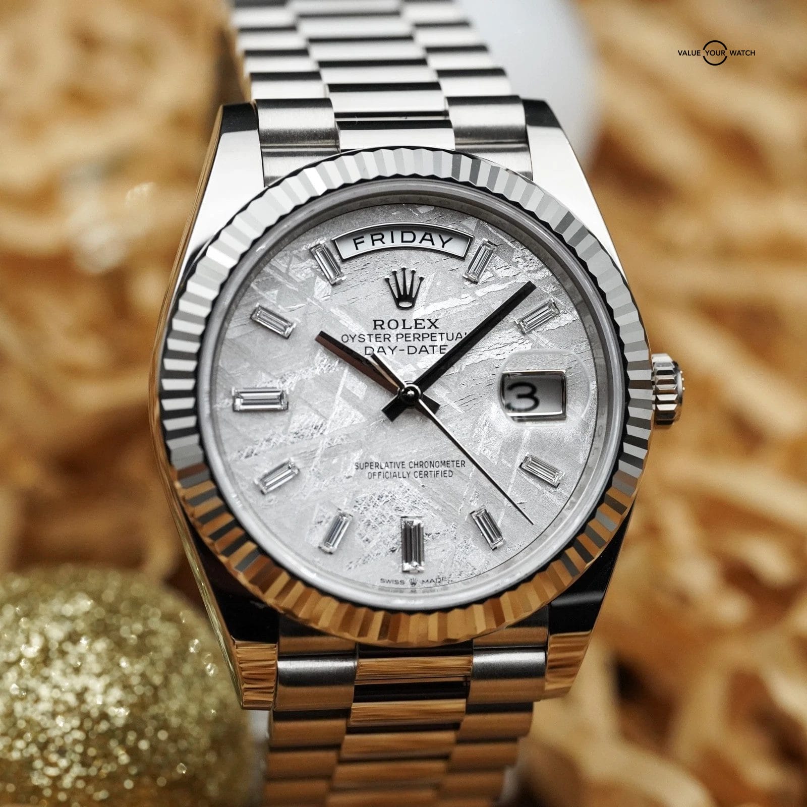 Rolex Day-Date 228239 White Gold President | Meteorite | 2025 Mint, Complete Set - Image 13