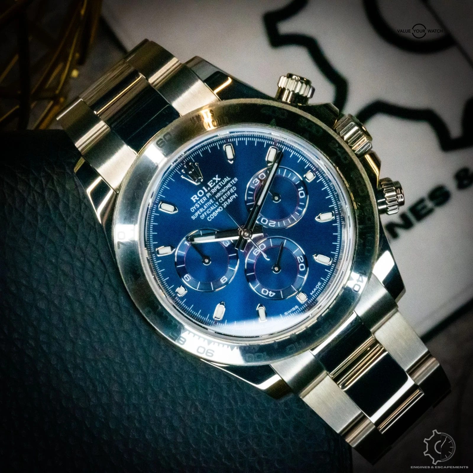 Rolex Cosmograph Daytona 40mm Complete Set Mint 18K White Gold Blue Dial 116509 - Image 13