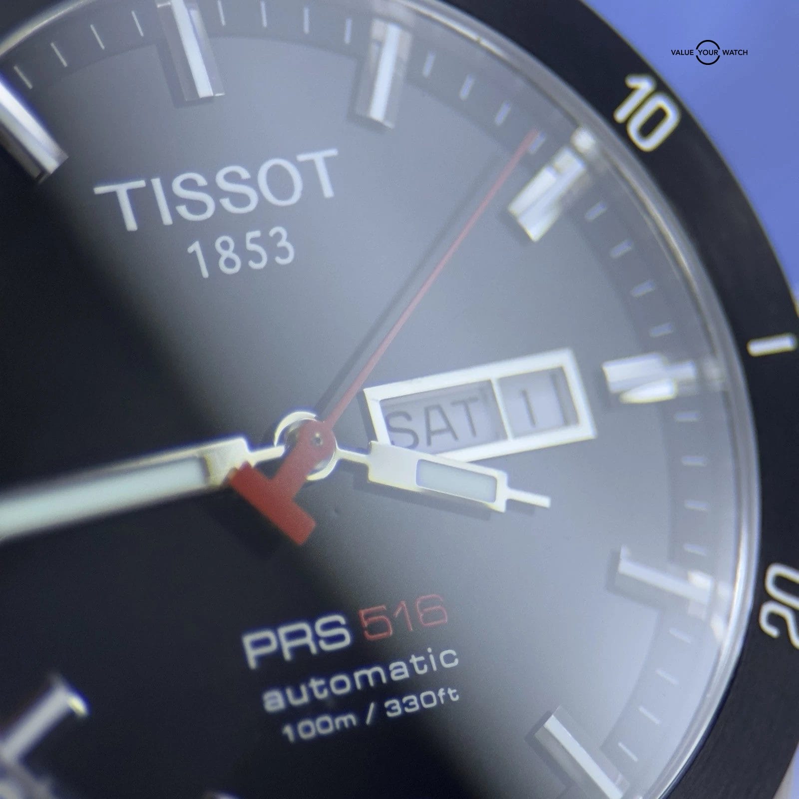 Tissot PRS 516 Men's Black Watch - T044.430.21.051.00 Steel Bracelet Sapphire - Image 4